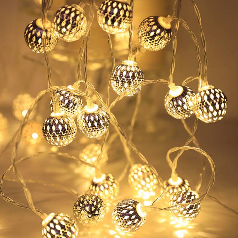 Indoor String Lights Metal Globe Moroccan String Lights with Remote ...