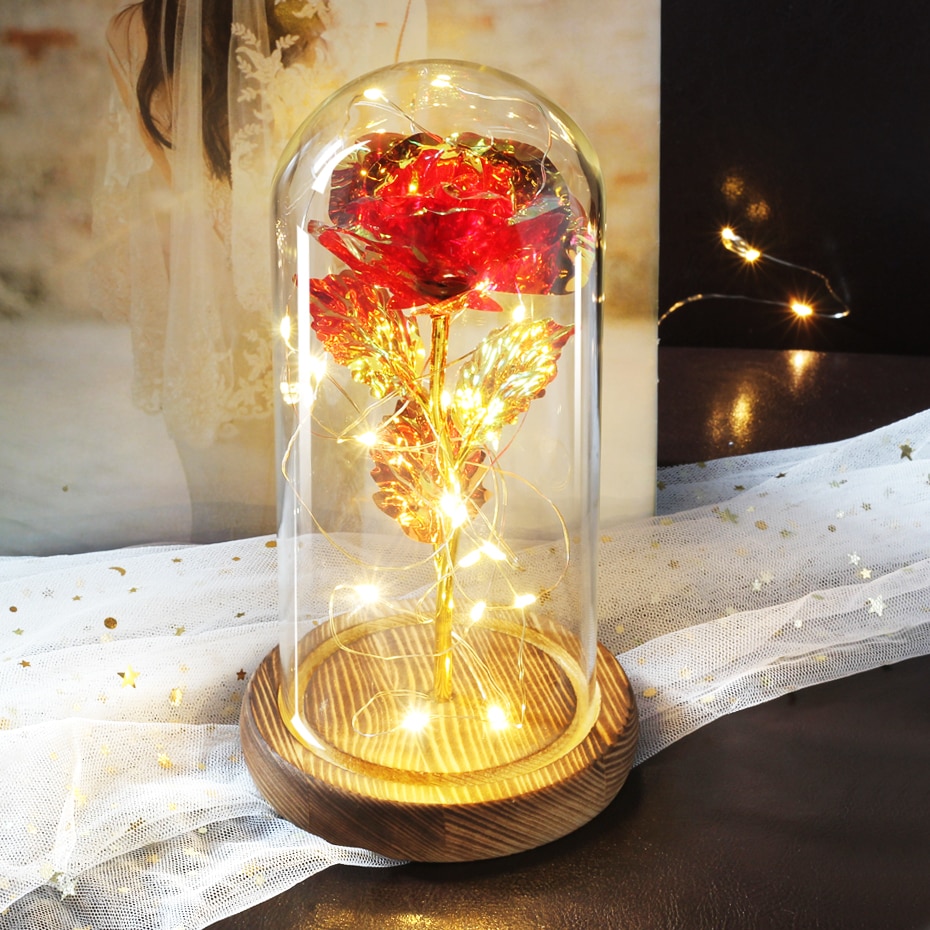 Home Decor Artificial Flowers Beauty And The Beast Eternal Rose LED Lights  In Glass Dome Wedding Decor Father Mother's Day Gift – Amazing Home  Decoration, Indoor Decoration, Outdoor Decoration