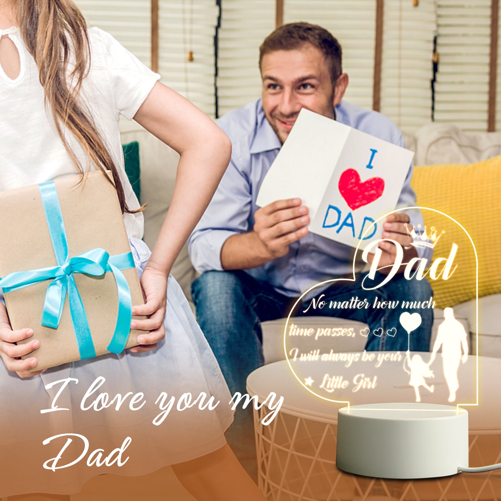 Father's Day Birthday Thanksgiving Gifts for Dad from Daughter Son  Personalized Acrylic 3D LED Night Light Bedroom Decoration – Amazing Home  Decoration, Indoor Decoration, Outdoor Decoration