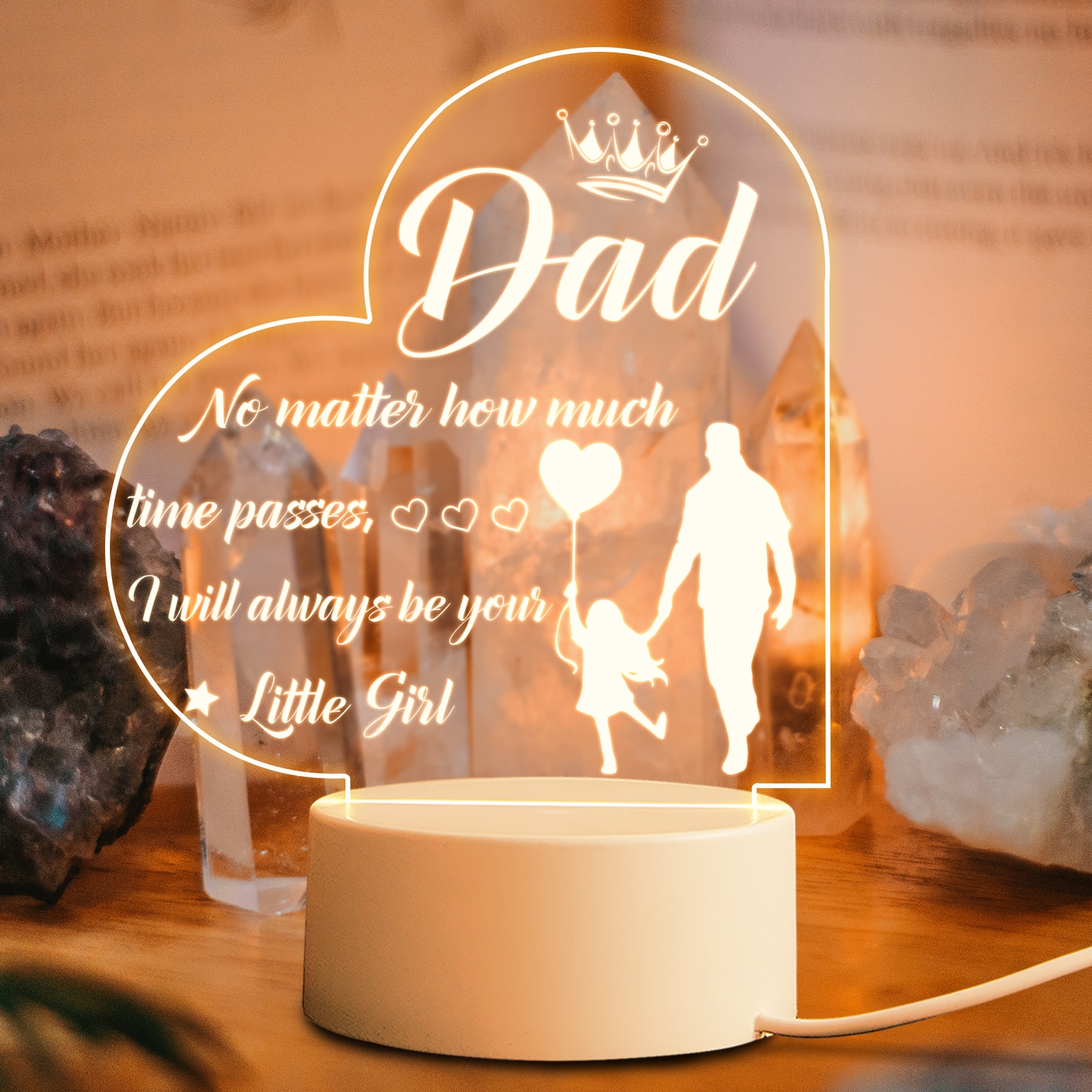 1pc LED Night Light for Dad - Perfect Gift for Father's Day, Birthday,  Valentine's Day, Thanksgiving Day, and Christmas