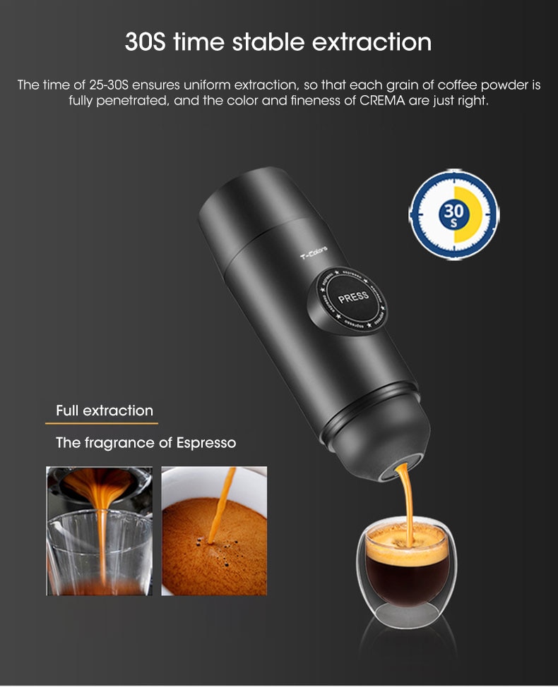 Capsule Coffee Maker Travel Mini Coffee Machine Carry-on Portable Fully  Automatic Espresso Capsule Coffee Maker Size Capsule Coffee Powder Universal